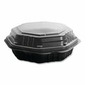 Solo OctaView Hinged-Lid Hot Food Containers, 6.3 x 1.2 x 1.2, Black/Clear, Plastic, 200PK 806012-PP94